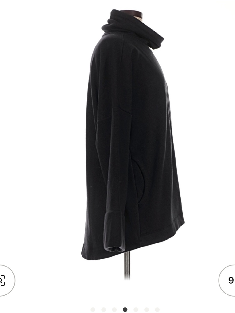Athleta cozy karma funnel neck pullover sweatshirt with pockets S small black